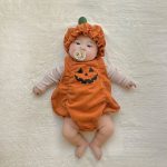 【66-90cm】ロンパース&帽子 ハロウィン かぼちゃ