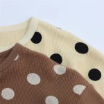 【80-140cm】長袖Tシャツ キッズ ドット柄 クルーネック - 画像 (8)