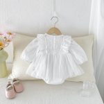 【66-90cm】ロンパース ベビー フリル メッシュ - 画像 (5)