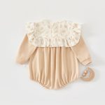 【66-90cm】ロンパース ベビー 可愛い チューリップ襟 - 画像 (3)