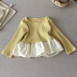 【73-100cm】トップス 女の子 韓国風 リブフレア - 画像 (4)