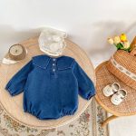 【66-130cm】ロンパースorワンピース 女の子 姉妹服 セーラー襟 デニム - 画像 (5)