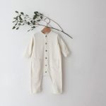 【66-90cm】ロンパース ベビー ダブルポケット 無地 - 画像 (7)