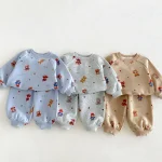 【80-130cm】セットアップ  男の子 熊プリント カートゥーン - 画像 (10)