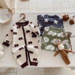 【66-90cm】ロンパース ベビー ニット カートゥーン柄 - 画像 (14)