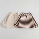 【73-100cm】長袖Ｔシャツ キッズ スリーブ ボーダー ニット 裏起毛 - 画像 (7)