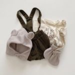 【66-90cm】サロペット風ショートパンツ コーデュロイ ベビー コットン - 画像 (7)