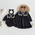 【66-140cm】ワンピースorロンパース 姉妹コーデ フリル リボン - 画像 (15)