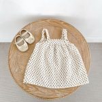 【73-110cm】ワンピース 女の子 コーデュロイ ドット - 画像 (4)