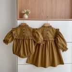 【66-130cm】ロンパースor長袖ワンピース 女の子 姉妹コーデ 刺繍入り - 画像 (6)