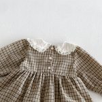 【66-90cm】ロンパース ベビー チェック 折り襟 - 画像 (6)