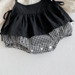 【66-120cm】ロンパースorワンピース ベビー キャミ格子柄 - 画像 (17)
