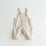 【66-100cm】サロペット ベビー ポケット付き 無地 - 画像 (4)