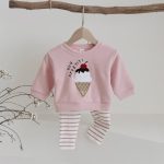 【73-100cm】セットアップ ベビー アイスクリーム 刺繍 シンプル - 画像 (10)