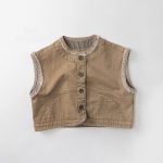 【80-130cm】ベスト キッズ レトロ シンプル ナチュラル - 画像 (15)