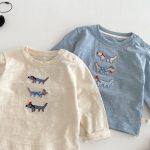 【73-120cm】長袖Tシャツ キッズ 犬柄 ワッペン ゆったり - 画像 (4)