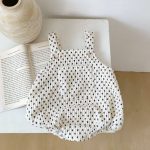 【66-90cm】ロンパース ベビー リブプリント サロペット - 画像 (11)
