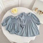 【66-130cm】ロンパースorワンピース 女の子 姉妹服 小花柄 - 画像 (2)