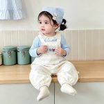 【73-100cm】サロペットorシャツ ベビー 可愛い ベージュ - 画像 (7)