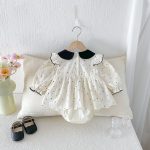 【66-90cm】ロンパース ベビー レース ドット - 画像 (5)