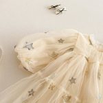 【73-120cm】ワンピース ベビー 星柄 パフスリーブ レース - 画像 (11)
