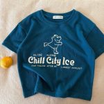 【90-140cm】半袖Tシャツ 女の子 プリント ラウンドネック カジュアル - 画像 (10)