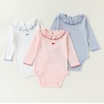 【66-90cm】ロンパース ベビー服 おしゃれ 蝶結び フリル