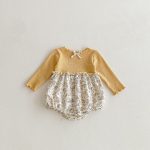 【66-90cm】ロンパース ベビー ウサギ フラワー柄 - 画像 (3)