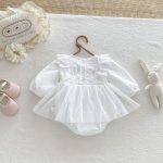 【66-90cm】ロンパース ベビー フリル メッシュ - 画像 (6)