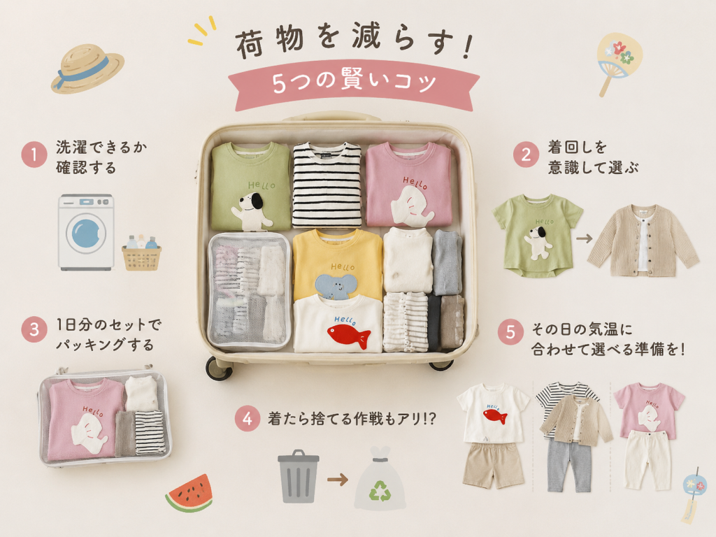赤ちゃんとの夏旅行荷物を減らすコツ