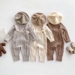 【66-90cm】サロペットorセーター ベビー ケーブル編み ニット