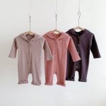 【66-90cm】ロンパース ベビー うさぎ柄 リブ - 画像 (3)