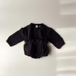 【80-110cm】セットアップ ベビー 韓国風 しわ生 長袖 - 画像 (3)