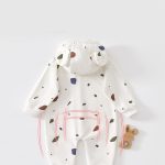 【66-90cm】ロンパース ベビー 恐竜柄 クマ 帽子付き - 画像 (6)