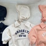 【66-100cm】長袖ロンパース ベビー オシャレ 英字 - 画像 (8)