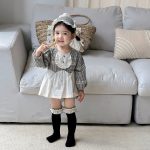 【66-90cm】ロンパース ベビー チェック スウィート