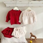【66-100cm】セットアップ ベビー 手編み ボール ニット - 画像 (3)
