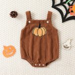 【70-100cm】ロンパース ベビー サロペット ハロウィーン コーデュロイ 刺繍 - 画像 (3)