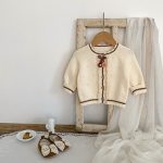 【66-100cm】カーディガン ベビー 手編み フラワー ニット - 画像 (4)