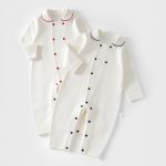 【66-90cm】長袖カバーオール ベビー 折り襟 ゆったり