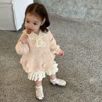 【73-110cm】セーター 女の子 手編み フラワー ニット - 画像 (12)
