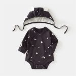 【59-80cm】ロンパース&帽子 ベビー 星と月 リボン - 画像 (3)