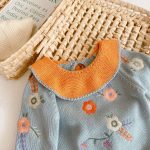 【66-100cm】セットアップ ベビー フリル襟 刺繡 - 画像 (6)
