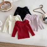 【66-100cm】トップス 女の子 ダブル フリル襟 ニット - 画像 (4)