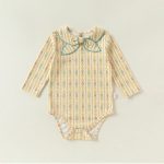 【66-90cm】ロンパース ベビー レトロ 総柄 - 画像 (3)