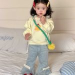【73-110cm】スウェットorデニムパンツ 女の子 レース襟 カートゥーン - 画像 (3)