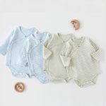 【59-90cm】ロンパース2点セット ベビー 無地＆ボーダー