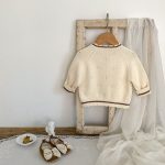 【66-100cm】カーディガン ベビー 手編み フラワー ニット - 画像 (6)