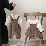 【66-90cm】サロペットロンパース&シャツセット ベビー ファッション - 画像 (3)