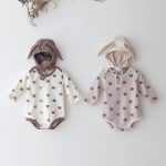 【66-90cm】ロンパース ベビー ウサギ柄 プリント - 画像 (2)
